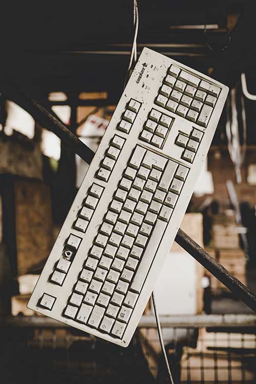 Computer keyboard recycled for scrap metal