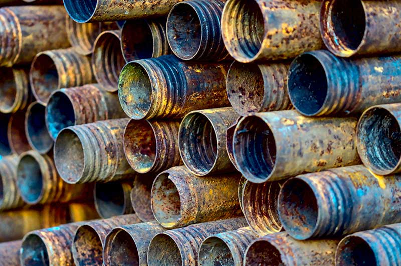 rusted nonferrous metal pipes
