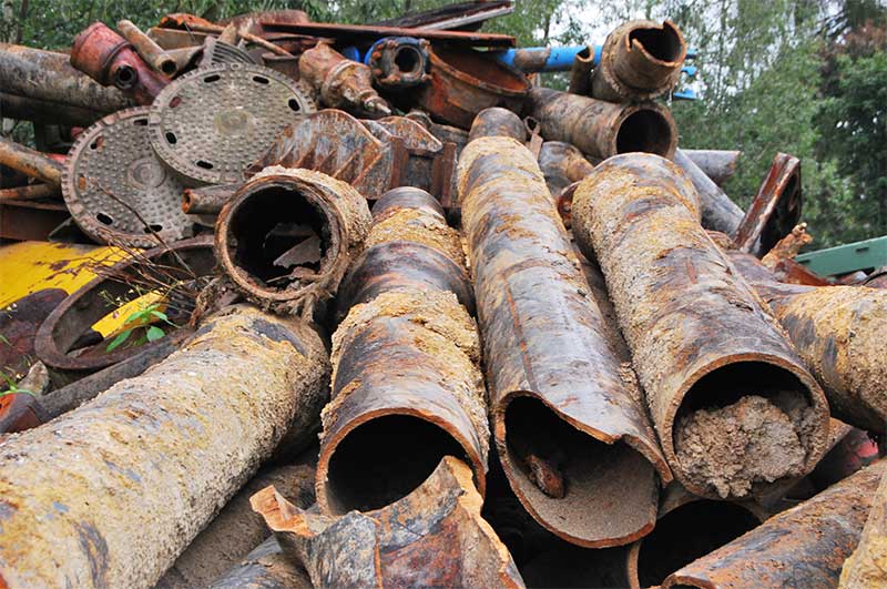 Metal pipes for recycling
