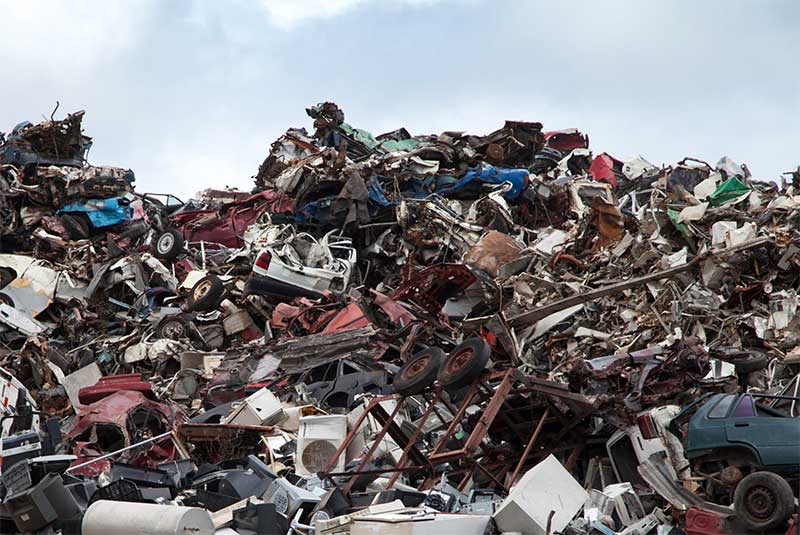 Pile of scrap autos to be recycled
